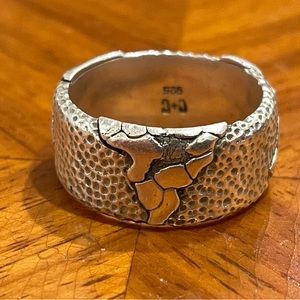 Clocks and Colours Tortuga Sterling Silver Ring Size 11